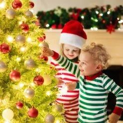 Tangkula Artificial Pre-Lit Christmas Tree, Green Flocked Christmas Hinged Tree w/ Branch Tips & Warm LED lights 19 Tangkula Artificial Pre-Lit Christmas Tree, Green Flocked Christmas Hinged Tree w/ Branch Tips & Warm LED lights -Northlight Christmas Store GUEST da699acc a864 4cea 84f0 aadaae68c122