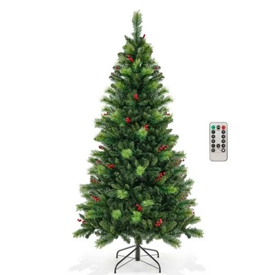 Costway 6FT/7FT/8FT Pre-Lit Artificial Christmas Tree 9 Lighting Modes with 300/400/500 LED Lights & Timer 11 Costway 6FT/7FT/8FT Pre-Lit Artificial Christmas Tree 9 Lighting Modes with 300/400/500 LED Lights & Timer - Image 9