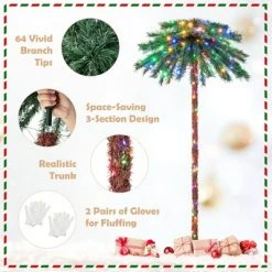 Costway 6FT Pre-Lit Artificial Tropical Christmas Palm Tree w/ 210 Multi-Color Lights -Northlight Christmas Store GUEST dafe9c7e 39b5 48a4 bc22 452bf188729c