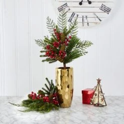 Nearly Natural 26-in Mixed Pine, Pinecone and Berry Artificial Plant (Set of 3) -Northlight Christmas Store GUEST db314503 ed44 41d0 a475 765265a63b6d