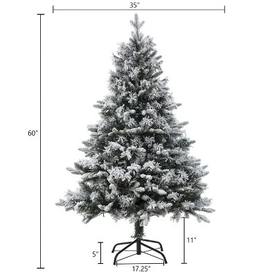 LuxenHome 5ft Pre-Lit LED Artificial Flocked Full Fir Christmas Tree 8 LuxenHome 5ft Pre-Lit LED Artificial Flocked Full Fir Christmas Tree - Image 6
