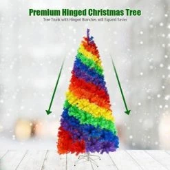 Costway 7FT Artificial Hinged Colorful Rainbow Full Fir Christmas Tree with 1213 Tips -Northlight Christmas Store GUEST dbb50196 ed9a 491d a98c 8eb3601b83cd