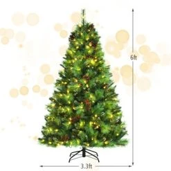 Tangkula 6ft Pre-lit Christmas Tree Artificial Christmas Pine Tree w/ 350 LED Lights & 814 Branch Tips -Northlight Christmas Store GUEST dbd50a74 33ce 4dba 8e6c d8b27b823f76