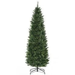 HOMCOM Artificial Christmas Tree Holiday Decoration with Auto Open, Steel Base, Pine Needles, Pencil Shape -Northlight Christmas Store GUEST dc0c774b 0e6c 45b4 b1af 1eb5703594d4