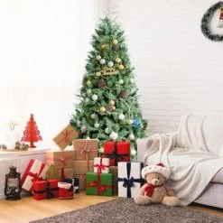 Costway 6ft7ft8ft Snow Flocked Artificial Christmas Tree w/ 71516511139 Glitter PE & PVC Tips -Northlight Christmas Store GUEST dc7a552e 8909 4fa9 bbcc b9c6de1840d1