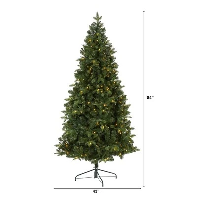 7ft Nearly Natural Pre-Lit LED Grand Teton Spruce Flat Back Artificial Christmas Tree Clear Lights 3 7ft Nearly Natural Pre-Lit LED Grand Teton Spruce Flat Back Artificial Christmas Tree Clear Lights