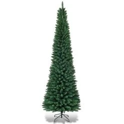 Costway 5'/6'/7'/8' /9' PVC Artificial Pencil Christmas Tree Slim Green -Northlight Christmas Store GUEST dd8fa406 c185 45fa 89a8 bd174b2535a3 2