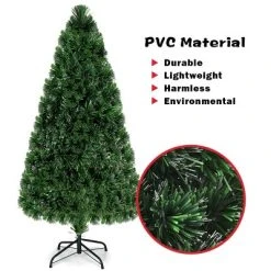 Costway Pre-Lit Fiber Optic Artificial PVC Christmas Tree Metal 5Ft -Northlight Christmas Store GUEST de2b7ebf 6394 411a 9a83 bd6a2df038fd