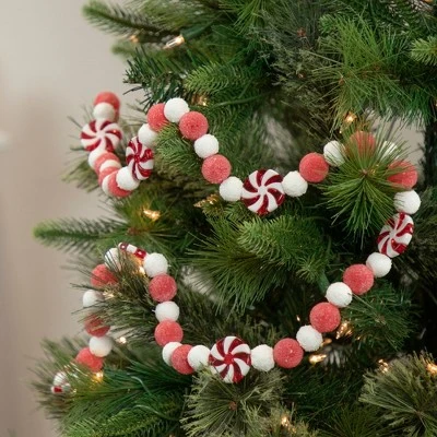 Northlight 4' Peppermint Candy Beaded Christmas Garland - Unlit 3 Northlight 4' Peppermint Candy Beaded Christmas Garland - Unlit