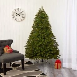 6ft Nearly Natural Pre-Lit LED Cambridge Spruce Flat Back Artificial Christmas Tree Warm White Lights -Northlight Christmas Store GUEST ded5b38e f5cc 4b4e 998b 721647ddcf29