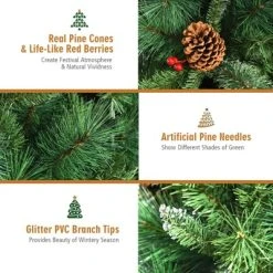 Tangkula 7ft Pre-Decorated Holiday Christmas Tree Unlit Artificial Pine Tree w/ Red Berries 12 Tangkula 7ft Pre-Decorated Holiday Christmas Tree Unlit Artificial Pine Tree w/ Red Berries -Northlight Christmas Store GUEST df17771c 0cce 43c8 95c9 0dc8541682e4