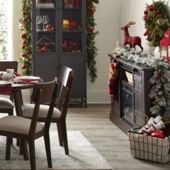 NOMA Snow Dusted Berry and Pinecone 9 Foot Pre Lit 162 PE and PVC Pine Needle Christmas Garland Indoor and Outdoor Home Holiday Mantle Decor -Northlight Christmas Store GUEST df207203 cb37 423d 965b 0f924b521e4e