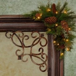 National Tree Company 30in. White Pine Corner Swag with Battery Operated LED Lights