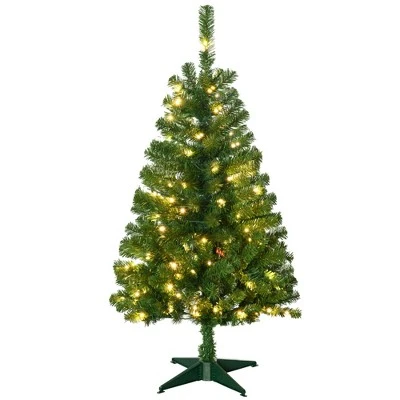 HOMCOM Prelit Artificial Christmas Tree Holiday Decoration with Warm White or Colorful LED Lights 5 HOMCOM Prelit Artificial Christmas Tree Holiday Decoration with Warm White or Colorful LED Lights - Image 3