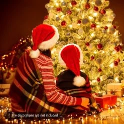 Tangkula 6FT Snow Flocked Artificial Christmas Hinged Tree Pre-lit Artificial Xmas Full Tree with 928 Branch Tips -Northlight Christmas Store GUEST e02cb934 e547 4d0e adb8 349be1c87d8c