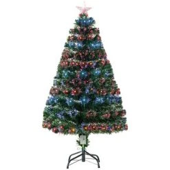 HOMCOM Fiber Optic Artificial Fir Christmas Tree, LED Pre-Lit Holiday Decoration with Lights and Branch Tips -Northlight Christmas Store GUEST e030ac35 e0fe 4fcb 9ea2 583f000c9988