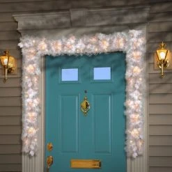 National Tree Company Pre-Lit Artificial Christmas Garland, White, Wispy Willow, White Lights, Plug In, Christmas Collection, 6 Feet