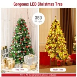 Tangkula 6ft Pre-lit Christmas Tree Artificial Christmas Pine Tree w/ 350 LED Lights & 814 Branch Tips -Northlight Christmas Store GUEST e0d4652d 570a 42c3 8629 0c26970d7345