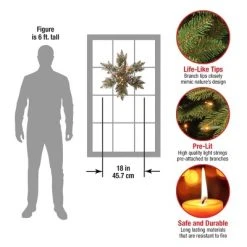 National Tree Company Pre-Lit Artificial Christmas Hanging Snowflake, Green, Glittery Bristle Pine, with Pine Cones, Frosted Branches,18 Inches -Northlight Christmas Store GUEST e12fd346 f403 44c2 be73 8a826ea3af10