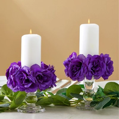 Bright Creations 50 Pack Purple Roses Artificial Flowers Bulk, 3 Inch Stemless Fake Silk Roses for Decorations, Wedding 5 Bright Creations 50 Pack Purple Roses Artificial Flowers Bulk, 3 Inch Stemless Fake Silk Roses for Decorations, Wedding - Image 3