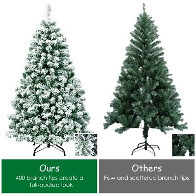Tangkula Pre-lit Artificial Hinged Christmas Pine Tree Snow Flocked Decoration Tree 7 Tangkula Pre-lit Artificial Hinged Christmas Pine Tree Snow Flocked Decoration Tree - Image 5