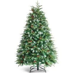 Tangkula Hinged Life-Like Christmas Tree W/ LED Lights Pre-Lit Artificial Xmas Tree W/ PE & PVC Leaves -Northlight Christmas Store GUEST e17bbb59 5a11 44f7 a1de 8cbbc293a038