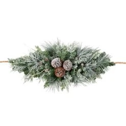 Haute Decor Haute Décor 36" Battery Operated Pre-Lit LED Snowfall Creek Christmas Artificial Mailbox Swag White Lights