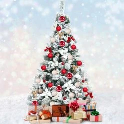 Tangkula Artificial Snow Flocked Christmas Tree, 5FT Hinged Christmas Tree W/ 405 Branch Tips -Northlight Christmas Store GUEST e2dd8a00 ea51 476a a1b8 5fa340c4d9ca