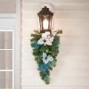 Northlight 24" Unlit Blue/Silver Peacock and Poinsettia Artificial Christmas Teardrop Swag -Northlight Christmas Store GUEST e300bf3b 9640 421f 9ade 4ead1bcec215