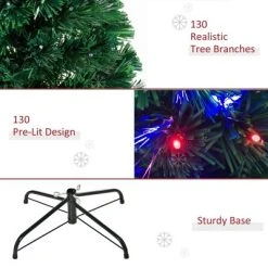 HOMCOM Fiber Optic Artificial Fir Christmas Tree, LED Pre-Lit Holiday Decoration with Lights and Branch Tips -Northlight Christmas Store GUEST e401d85b c6ae 437a b073 16f0cf03a4ed