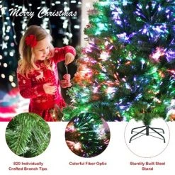 Costway 7ft Pre-lit Fiber Optic PVC Artificial Christmas Tree w/ 820 Branch Tips -Northlight Christmas Store GUEST e444c252 c668 4887 8d2e c668d4916017