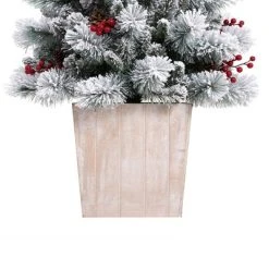 Haute Decor 4ft Pre-Lit Flocked Ashcroft Fir Potted Artificial Christmas Tree - Haute Décor