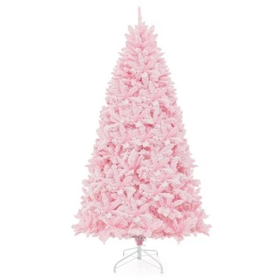 Costway 7 FT Flocked Artificial Christmas Tree Hinged with 500 LED Lights 1200 Branch Tips 11 Costway 7 FT Flocked Artificial Christmas Tree Hinged with 500 LED Lights 1200 Branch Tips - Image 9