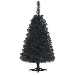 Tangkula 3 Ft Black Artificial Tree Unlit Halloween and Christmas Decoration Tree Compact Festival Party Supplies -Northlight Christmas Store GUEST e5fb80cd 1541 41fb 9e3f 8f17ca228926