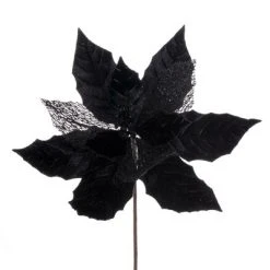 Vickerman 11" Velvet and Glitter Mesh Poinsettia Flower on Steem -Northlight Christmas Store GUEST e6137206 683c 4bfe 9368 241d4d8f36e2