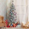 Yaheetech Flocked Pencil Artificial Christmas Tree Snow Frosted Christmas Tree, Green -Northlight Christmas Store GUEST e627a623 e21c 4089 bb86 085cb9e78946