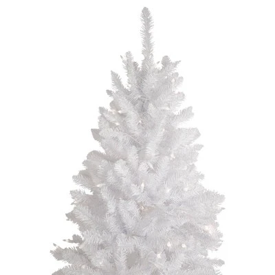 Northlight 7.5' Pre-Lit Rapids White Pine Pencil Artificial Christmas Tree, Clear Lights 3 Northlight 7.5' Pre-Lit Rapids White Pine Pencil Artificial Christmas Tree, Clear Lights