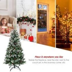 Tangkula Unlit Snow Flocked Artificial Christmas Tree Hinged Pine Decoration Tree 18 Tangkula Unlit Snow Flocked Artificial Christmas Tree Hinged Pine Decoration Tree -Northlight Christmas Store GUEST e735f104 ac5a 4211 b401 7368bc5b166a