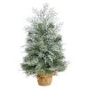 Nearly Natural 24" Pre-Lit LED Flocked Artificial Christmas Tree with Burlap Base Clear Lights -Northlight Christmas Store GUEST e7519a32 ccf2 47f4 a2ee 8573af18b041