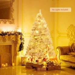 Tangkula 6Ft Hinged Artificial Silver Tinsel Christmas Tree with Metal Stand -Northlight Christmas Store GUEST e76335f3 0d69 4a53 81f5 6d6d19b1636b