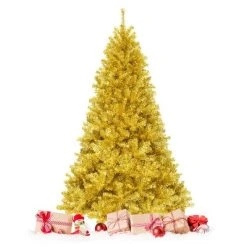 Tangkula Artificial Tinsel Christmas Tree Hinged Decoration Tree Champagne Gold -Northlight Christmas Store GUEST e77d0a31 5cad 4666 96cd 71f734f89fdb