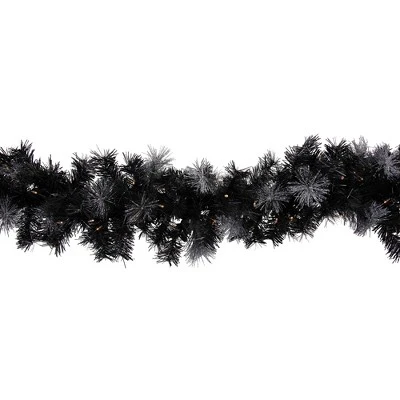 Northlight 6' Pre-Lit Black Artificial Christmas Garland with Timer - Warm White LED Lights 5 Northlight 6' Pre-Lit Black Artificial Christmas Garland with Timer - Warm White LED Lights - Image 3