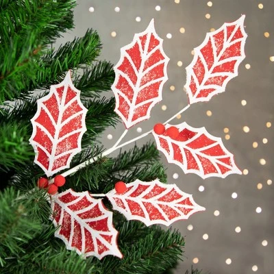 Northlight 26" Red and White Frosted Mistletoe Christmas Spray 3 Northlight 26" Red and White Frosted Mistletoe Christmas Spray