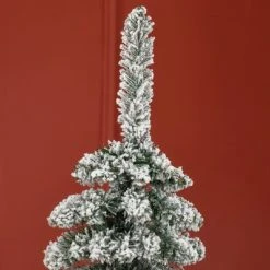 HOMCOM 6' Tall Unlit Snow Flocked Artificial Christmas Tree, Slim Pencil Xmas Tree with Realistic Branches and 395 Tips, Green 10 HOMCOM 6' Tall Unlit Snow Flocked Artificial Christmas Tree, Slim Pencil Xmas Tree with Realistic Branches and 395 Tips, Green -Northlight Christmas Store GUEST e80fe204 1f48 428e 889f 96b20e40e3ca
