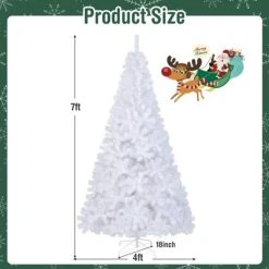 Tangkula 7ft White Artificial PVC Christmas Tree Festive Winter Tree w/ Stand Indoor/Outdoor -Northlight Christmas Store GUEST e877bd20 801c 4323 9f50 ad1b45713f7d