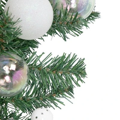Northlight 6' Green Pine Artificial Christmas Garland with Berries and Iridescent Ornaments 3 Northlight 6' Green Pine Artificial Christmas Garland with Berries and Iridescent Ornaments