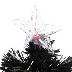 HOMCOM 35.5" Tall Pre-Lit Douglas Fir Artificial Christmas Tree with Realistic Branches, 90 Multi-Color LED Lights, Fiber Optics, and 90 Tips, Black -Northlight Christmas Store GUEST e9b9b355 d123 4f81 87ca 4e9ee4183d7a