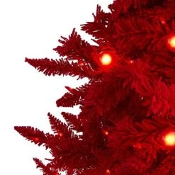 6ft Nearly Natural Pre-Lit Red Flocked Fraser Fir Artificial Christmas Tree Red Lights -Northlight Christmas Store GUEST eaf547d0 ecfd 47b2 b24f d02e303014a4