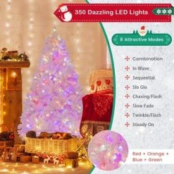 Costway 6 FT Flocked Artificial Christmas Tree Hinged with 350 LED Lights 808 Branch Tips -Northlight Christmas Store GUEST eb363bf2 224f 4550 91ba e13c395691f3