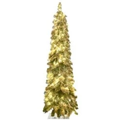 HOMCOM Pencil Prelit Artificial Christmas Tree Holiday Decoration with Snow-flocked Downswept Branches, Warm White or Colorful LED Lights -Northlight Christmas Store GUEST eb67ecef d39f 4280 b4bd 064ba1f29970